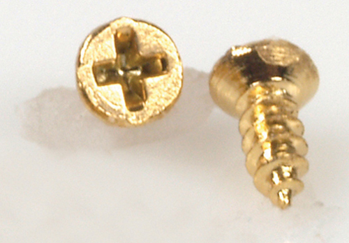 Dollhouse Miniature Small Brass Screws, 20Pc